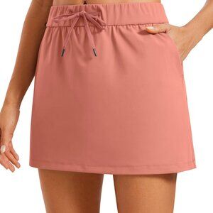 CRZ Yoga 4-Way Stretch Skort Golf Tennis Coral Pink Womens Small Skirt Lulu